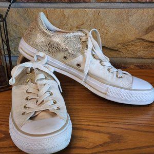 Converse Womens Chuck Taylor All Star Low Top Sneakers Gold & Cream Size 9
